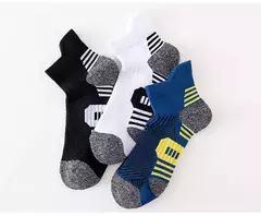 Meias esportivas de fitness profissional para homens e mulheres, fundo de toalha, antiderrapante, corrida, basquete, treinamento, secagem rápida, 5 pares - loja online