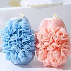 Lados Duplos Luvas De Banho Portátil, Chuveiro Esfoliante Esponja, Body Scrubber, Escova De Limpeza Corporal, Massagem Mesh, Ferramenta De Banho, 1Pc