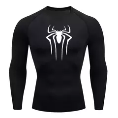 Camiseta masculina de segunda pele correndo, esportes de proteção solar Fitness Rashgarda, mangas compridas MMA, camisa de compressão, roupas de treino