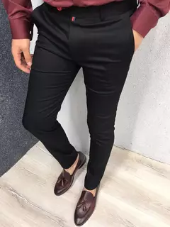 Imagem do Calça casual diária de negócios masculino, cintura alta, justa, cor sólida, Europa e Estados Unidos, moda, 4 temporada