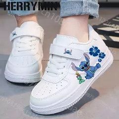 Imagem do Stitch infantil Tênis de desenho animado, sapatos casuais macios, tênis de corrida, esportes, estudante, menina, crianças, moda, presente de Natal