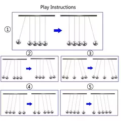 Newton's Cradle Metal Pêndulo, Educacional Física Brinquedo, Square Design, Energia Cinética, Escritório Stress Reliever, Ornamento Equilíbrio Bola - loja online