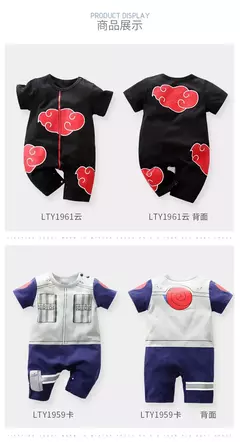 Traje recém-nascido do bebê anime macacão menino kakashi akatsuki chopper zoro vegeta cosplay roupas infantis macacão 0-18 meses - loja online