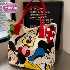 Bolsa de Ombro Disney-Mickey para mulheres, sacola versátil, bolsa de classe estudantil, grande capacidade, casual, desenhos animados, na moda