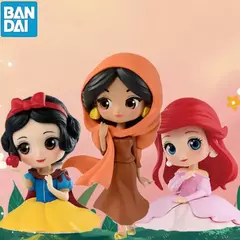 Bandai-Princesa Aurora Jasmine Megara Snow White Mini Action Figures, Qposket Série História, Brinquedos das meninas, Modelo Clássico Ação