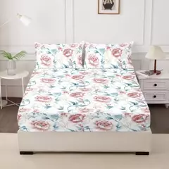 Capa de cama para quarto, 3 peças, conjunto de lençóis estampados (um lençol e duas fronhas) Una Sábana Y Dos Fundas De Almohada