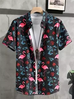 Camisa de praia de manga curta masculina, estampada flores 3D, tops respiráveis, festa ao ar livre, verão, novo, S-5XL, 2022 - Wolf Magazine