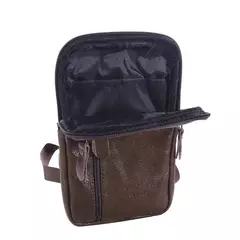 Bolsa de cintura de couro masculina, cinto para celular para pequenas empresas, esporte ao ar livre, um ombro, andar, vestindo