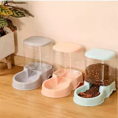 Imagem do 3.8l material pp alimentador para animais de estimação fonte de água tigela de bebida alimentador automático para animais de estimação grande gato cão dispensador de comida