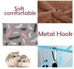 Rede quente de pelúcia dupla grossa para ratos, cama para hamster, ninho de casa, saco de dormir, camas penduradas, gaiola de cobaia - Wolf Magazine
