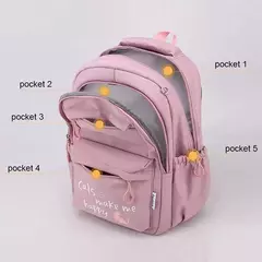 Bolsa de escola rosa para meninas, Mochila para adolescente, Bolsa de escola primária para crianças, Mochila feminina para mulheres, criança, crianças