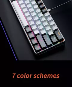 MUCAI-MK61 USB Teclado Mecânico Gaming, Interruptor Vermelho, RGB Backlit, Hot Swappable, 61 Chaves, Com Fio, Cabo Destacável - Wolf Magazine