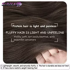 Sunyage longo ondulado encaracolado bandana peruca clipe na extensão do cabelo em forma de u hairpieces sintético natural falso meia peruca para mulher - loja online