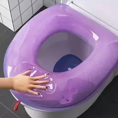 Tampa De Assento Sanitário De Silicone Lavável, Adesivo Impermeável, Tampa De Tampa Do Toalete De Espuma, Copo Portátil, Acessórios Do Banheiro