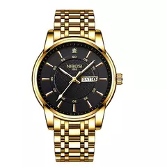 Imagem do Nibosi moda masculina relógios de aço inoxidável quartzo cronógrafo relógio à prova dwaterproof água marca luxo relógio para homem relogio masculino