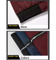 Imagem do Jaqueta bomber leve masculina, casaco com zíper e bolsos, corta-vento esportivo, roupas casuais, primavera, outono