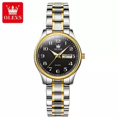 OLEVS-Relógio Quartzo de Luxo Feminino, Elegante, Aço Inoxidável, Luminoso, Impermeável, Data Semana, Vestido Feminino Relógio de Pulso - Wolf Magazine