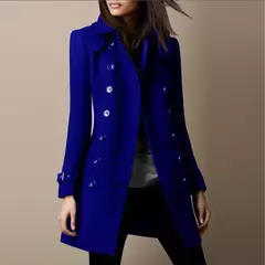 Casaco de lã solto de manga comprida feminino, jaqueta gola virada para baixo, streetwear preto, moda outono e inverno - Wolf Magazine