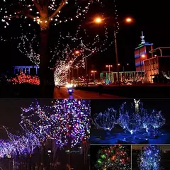 Impermeável cobre fio LED String Lights, Solar Power Lamp, jardim ao ar livre, casamento, festa de Natal, guirlanda, fada, 100 na internet