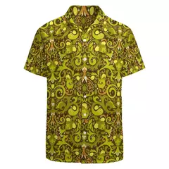 Imagem do Camiseta havaiana masculina de manga curta, estampa de ovelha 3D, roupas de praia soltas, camisas grandes, verão