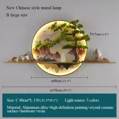 TINNY-Chinês Criativo Paisagem Mural Candeeiro, Imagem Moderna Luz de Parede, Lâmpada LED para Casa, Sala, Estudo, Decoração Do Quarto - comprar online