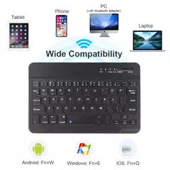 Mini teclado sem fio do bluetooth, recarregável, para o portátil, tabuleta, telefone, ipad, andróide, ios, janelas - loja online