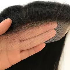 Fechamento de seda para cabelo humano, cabelo humano reto, cor natural, linha fina pré-arrancada, 5x5