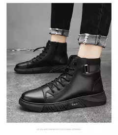 Bota masculina clássica de motocicleta, sapato casual, deslizamento alto, ventilação de escritório, versátil na internet