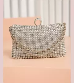 Sacos de noite de diamantes para mulheres, prata e ouro, bolsas de ombro luxuosas, banquete de casamento, bolsa de embreagem