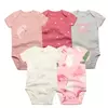 Bodysuits de mangas curtas para bebês meninos e meninas, 100% algodão, macacão recém-nascido, roupas infantis, 6-24 meses, 5 pçs/lote