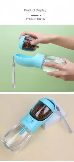 Imagem do Garrafa de água portátil para cães e gatos, com armazenamento de alimentos e recipiente de água para filhotes, animais de estimação, tigela alimentadora para viagem ao ar livre, suprimentos para animais de estimação