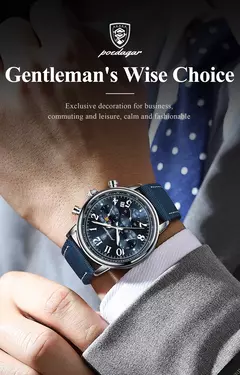 POEDAGAR-Relógio desportivo militar de luxo masculino, cronógrafo luminoso impermeável, relógios masculinos, quartzo, nylon, couro, data - Wolf Magazine