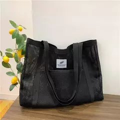 Bolsa de Ombro de Malha Transparente para Mulheres, Bolsa Elegante, Portátil, Compras, Viagens, Praia, Net, Tote