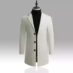 Casaco longo de algodão masculino, corta-vento fino, mistura de lã, cor pura, moda casual de negócios, roupas masculinas, primavera, outono, novo, 2023 na internet