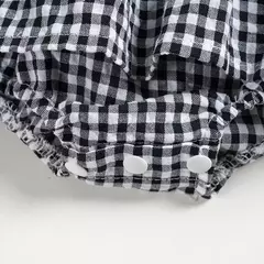 Macacão xadrez sem mangas para bebês, macacão recém-nascido, roupa de uma peça infantil, verão na internet