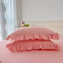 Microfibra cama Duvet Cover Set, Ruffle Duvet Cover, Rainha Gêmea, 100% Lavado, gasto Chic Farmhouse Pillow Shams, 3Pcs