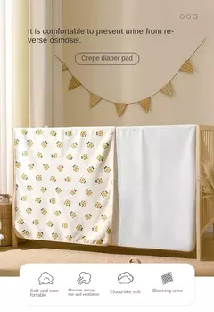 Tapete de urina lavável impermeável para bebê Protetor de cama bonito dos desenhos animados Cama de fralda Pano respirável Almofadas de urina para crianças - Wolf Magazine