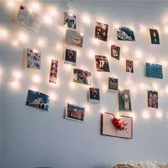 Bateria USB operado LED String Lights, Photo Clip, Fairy Lights, ao ar livre, árvore de Natal, decoração da guirlanda, decoração do casamento, 2m, 5m, 10m - comprar online