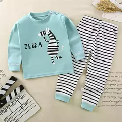 Desenhos animados pijama terno infantil, tops e calças, conjunto de duas peças para meninos e meninas, pijamas de algodão bebê, roupas de 1 a 6 anos para primavera e outono - Wolf Magazine