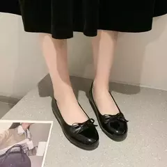 Mocassins slip-on com nó de arco para mulheres, sapatos baixos para senhoras, elegante bailarina para mãe, moda na internet