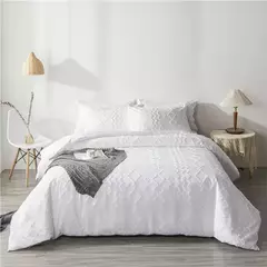 Wasart branco pitada plissado capa de edredão 220x240cm verão luxo cama casal colcha conjuntos único duplo rainha king size - Wolf Magazine