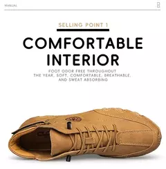 CLOHOO-Sapatos masculinos casuais de couro, tênis ao ar livre, sapatos confortáveis, botas masculinas de luxo, nova moda, 2024