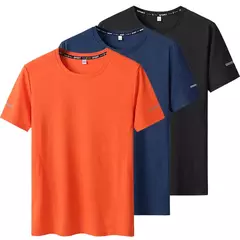 Homens de secagem rápida extragrande em torno do pescoço camiseta de manga curta, verão camisetas esportivas, fitness correndo t-shirt, plus size, 6XL, 7XL, 3pcs - comprar online