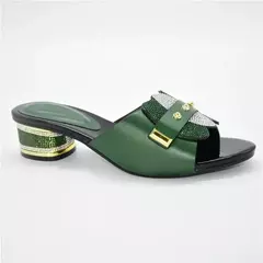 Salto alto nigeriano feminino, sapato antiderrapante de strass, sapato de dedo do pé quadrado, recém-chegados, moda para o verão e o outono - comprar online