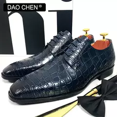 DAOCHEN-Sapatos masculinos italianos de couro, sapatos formais com cadarço, sap - loja online