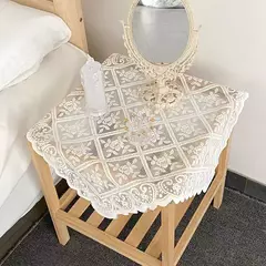 Linho De Mesa De Bordado Europeu Retro, Laço Quadrado Bege, Toalha De Mesa Openwork, Festa De Casamento, Jardim, Decoração De Casa na internet