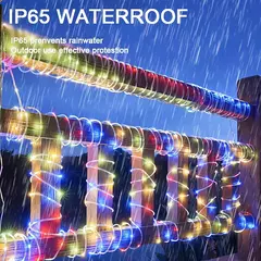 Luz solar exterior da corda, decoração impermeável do Natal do jardim, guirlanda do Natal, luz da corda do tubo, tira fada, 32m, 22m, 12m, 7m - loja online
