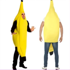 Imagem do Criança/adulto unissex divertido conjunto de banana amarelo traje luz halloween fruta fantasia festa feriado dança vestido traje