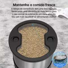 Newpet Comedouro para animais de estimação de 5 litros com microfone Comedouro automático para gatos Dispensador inteligente de ração para cães com temporização WiFi Comedouro quantitativo de aço inoxidável - comprar online