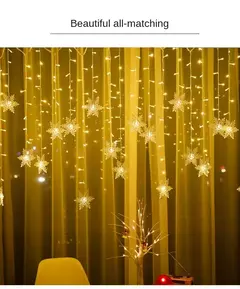 LED Fairy String Luzes De Natal, Floco De Neve Cortina, Guirlanda Impermeável, Festa De Feriado, Decoração De Natal, 3.5m, 2024 - comprar online